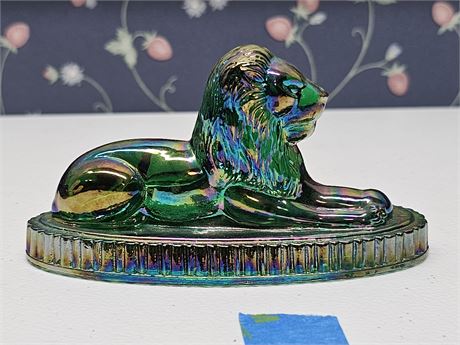 Vogelsong Green Carnival Lion Paperweight
