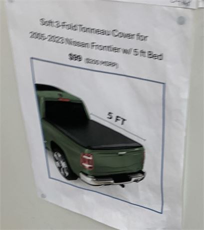 Soft 3-Fold Tonneau Cover For 2005-2023 Nissan Frontier Truck W/5 Ft Bed