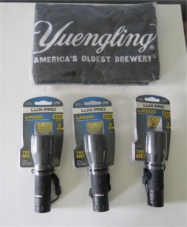 3 Flash Lights, Yuengling Golf Towel