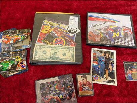 Jeff Gordon NASCAR #24 Autographed Binder of Cards, Photos & More