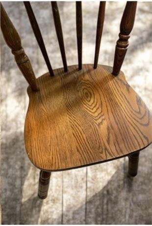 Windsor Wood 6 Spindle Kitchen/Dining Room Chair with Chair Pad