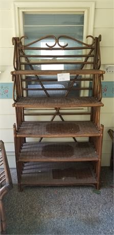 Vintage Rattan Patio Shelf