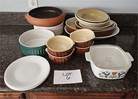 Cupboard Cleanout: Corning " County Festival " Casserole, Ransbottom Pie Plate