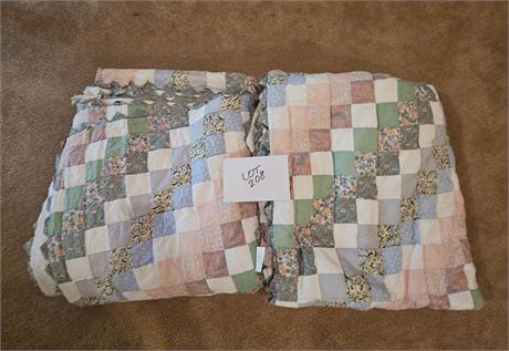 Matching Pair Of Queen Patchwork Quilts
