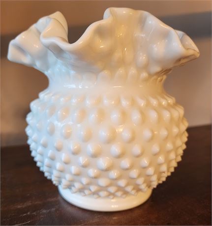 Milk Glass Hobnail Vase