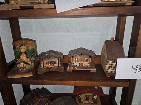 Swiss Theme Wood Houses/Music Boxes - Mixed Sizes / Styles & Themes