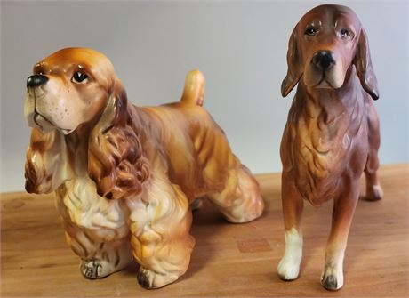 2 Porcelain Dog Figurines~ Numbered Napco Lot 2