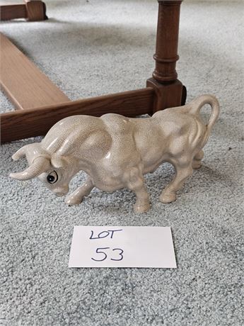 Decorative White Bull Cermaic Figurine