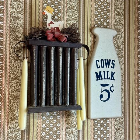 Antique Candle Mold and Coordinated Decor