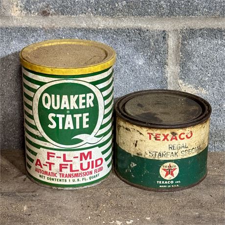 Vintage Texaco and Quaker State Cans