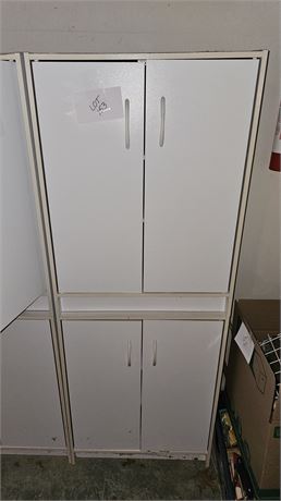 Pressed Board White Storage Cabinet