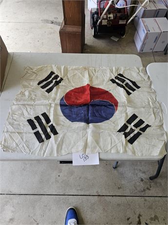 Post 1960 Korean Tae Guk Ki Silk Flag