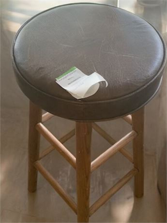 Four Leg Wood Low Padded Bar/Kitchen Stool