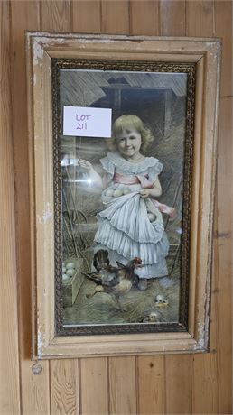 Antique "Shoo" Print in Frame