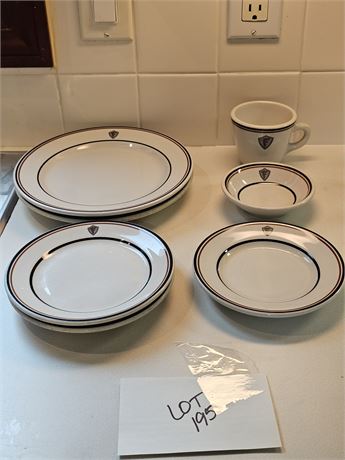 Vintage Shenango China Company Cafeteria Plate/Saucers/Mug & Bowl Set