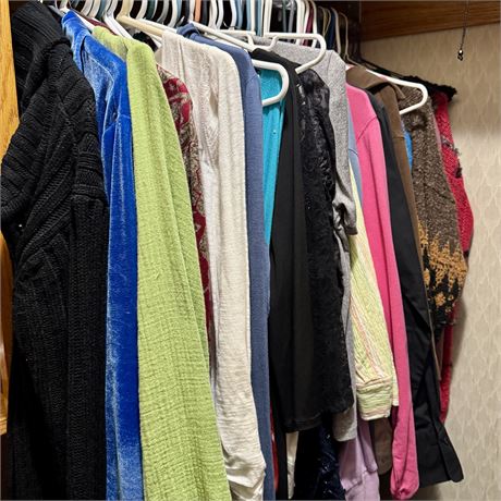 Left Side Hanging Closet Cleanout - Women's Tops, Sweaters, Jackets, Etc