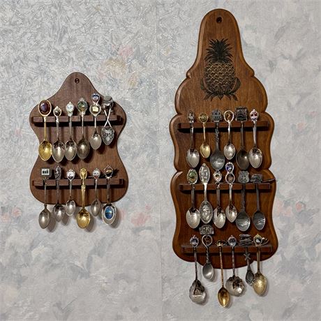 Souvenir Spoon Collection and Displays - 33 Spoons