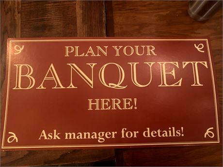 Cardboard Banquet Planning Advertising Sign