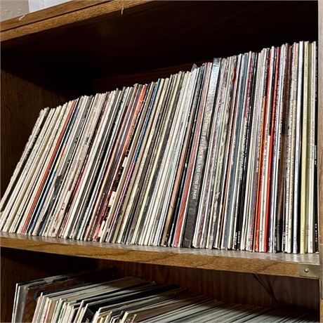 Mixed Vinyl Records Lot - Entire Top Shelf of Bookcase