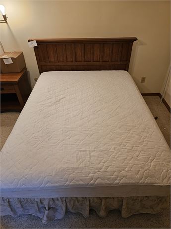 Full Size Bed with Wood Headboard