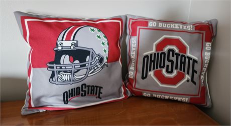 (2)- Ohio State Decorative Pillows