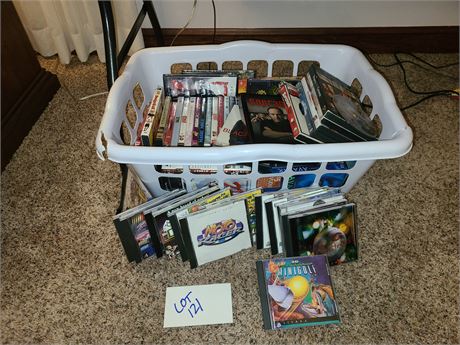 Mixed CD & DVD Lot: Holiday/Thrillers/Computer Games/Mixed Media & More