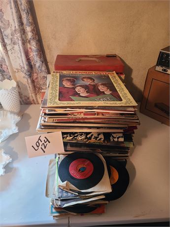 Large Lot of Mixed Albums & 45's - Country/Christmas/Instrumental 50's-80's Pop
