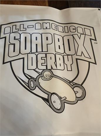 White All-American Soap Box Derby Vinyl Flag