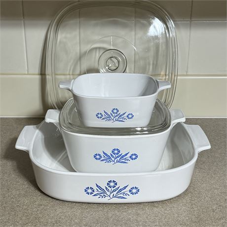 Corning Ware Cornflower Blue Casserole Dishes