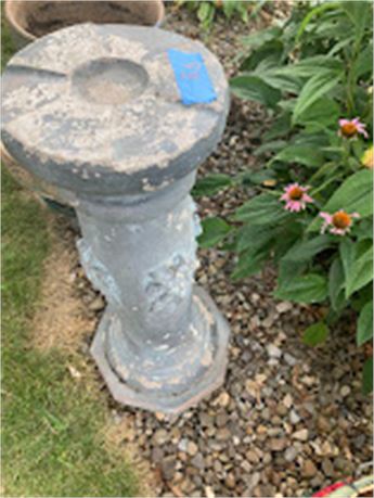 Cement Bird Bath Stand With Flower Decor (STAND ONLY)