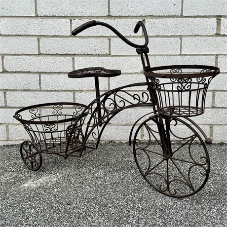 Metal Tricycle Double Planter Yard/Garden Decor - 42"L x 29"T