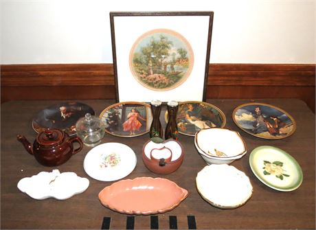 Mixed Lot: Norman Rockwell Plates, Dishes, Decor