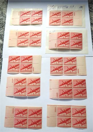 US Air Mail Stamps: 6 Cents "Twin Motored Transport Plane"