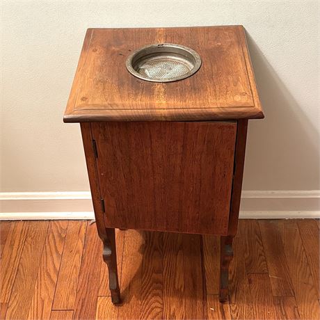 Vintage Smoke Stand w/ Interior Humidor & Ashtray