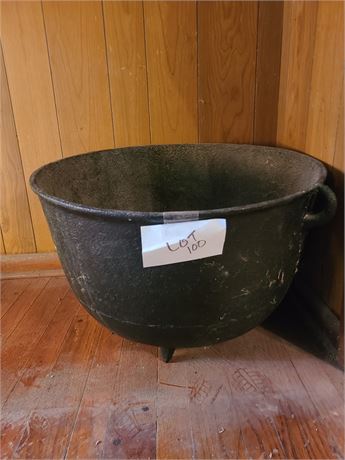 Extra Large Heavy Cast Iron Footed Cauldron