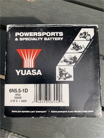 Powersports Specialty Battery By Yuasa 6N5.5-1D In Original Box