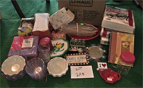 Mixed Kitchen- Napkins, Corn Holders, Storage & More