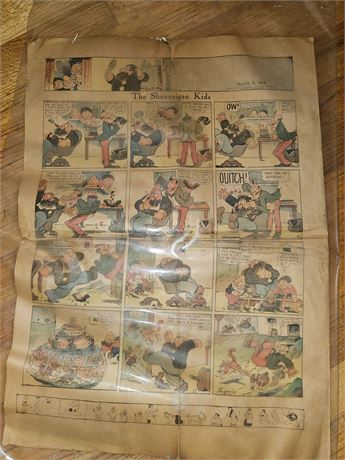 Dated 1919 Shenanigan Kids Paper Comic Strip