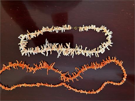 Angel Hair Coral Necklaces (white and peach)