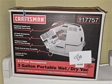 Craftsman 3Gal Portable Wet/Dry Vac