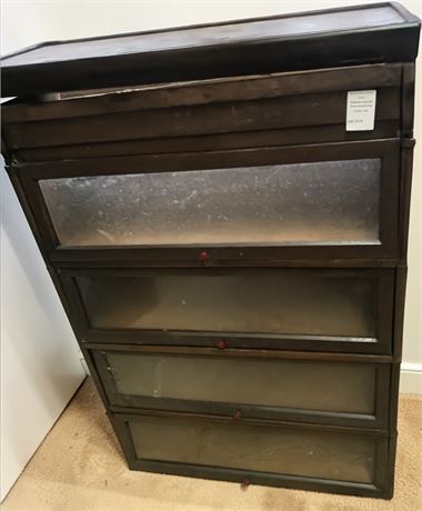 Globe-Wernicke Barrister Bookcase Modular Stackable Sections W/Glass Fronts