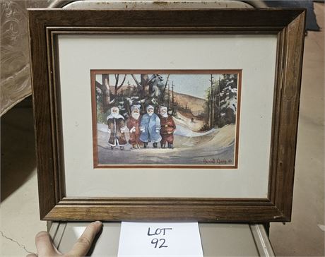 Watercolor Print By Harriet Elson "Class Reunion"