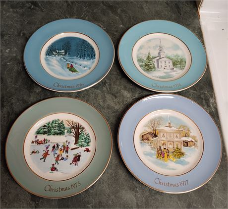 Vintage AVON Christmas Plates Lot