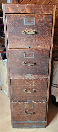 Wood 4 Drawer File Cabinet