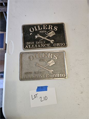 OILERS NHRA Metal Plates - Alliance - Ohio