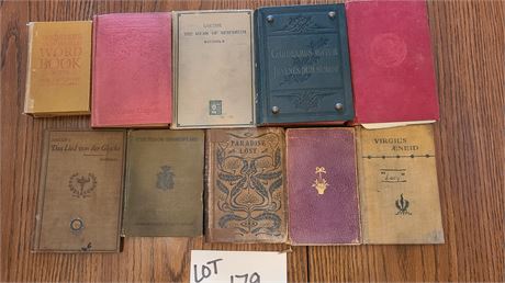 Mixed Antique Book Lot:Schillers/Hugo/Nichols/Virgils End & Much More