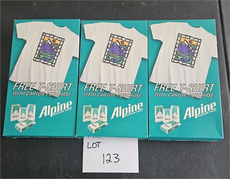 Alpine 1996 T-Shirts x3 Old Store Stock Size & Color May Vary