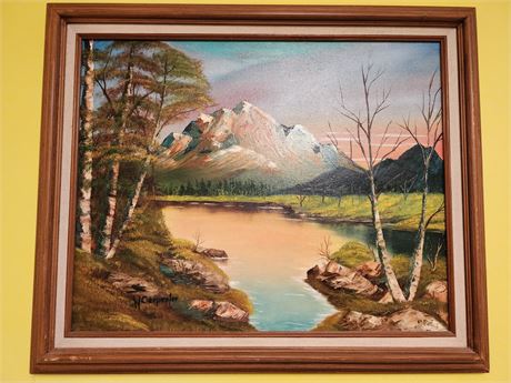 Mountain Scene Canvas Painting