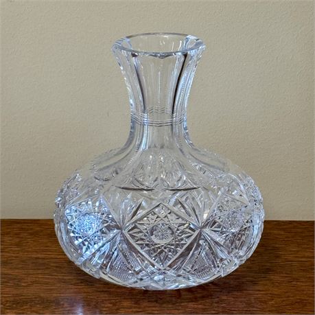American Brilliant Cut Crystal Vase - 7"T