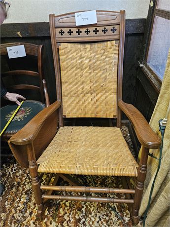 Antique Wood & Wicker Rocking Chair